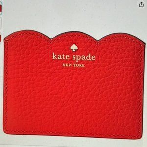 Kate Spade Leewood Place Card Holder Case Rooster Red NEW